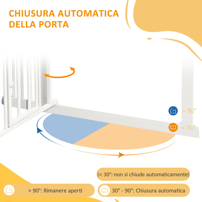 Cancellino per Cani taglia Piccola e Media 74-100x76 cm in Acciaio e PA Bianco