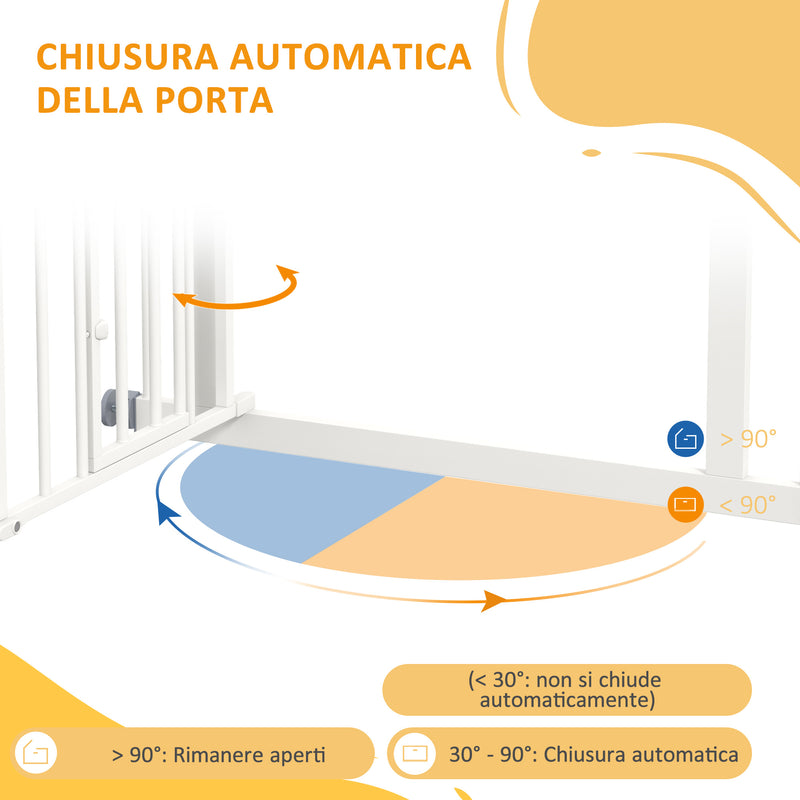 Cancellino per Cani taglia Piccola e Media 74-80x76 cm in Acciaio e PA Bianco