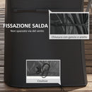 Copertura Barbecue Rettangolare 124x61x91 cm in Tessuto Oxford con Cinghia e Chiusure Nero