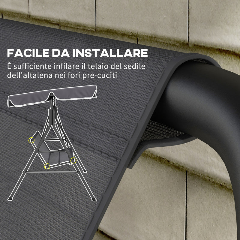 Coprisedile per Dondolo da Giardino 115x48x48cm in Tessuto a Rete Grigio