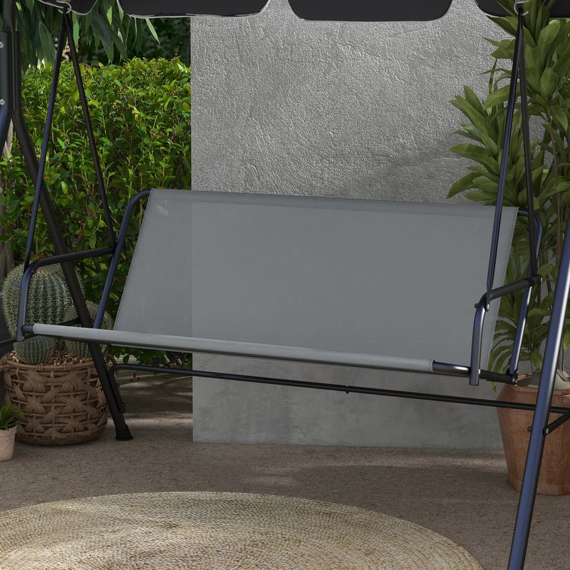 Coprisedile per Dondolo da Giardino 115x48x48cm in Tessuto a Rete Grigio Chiaro