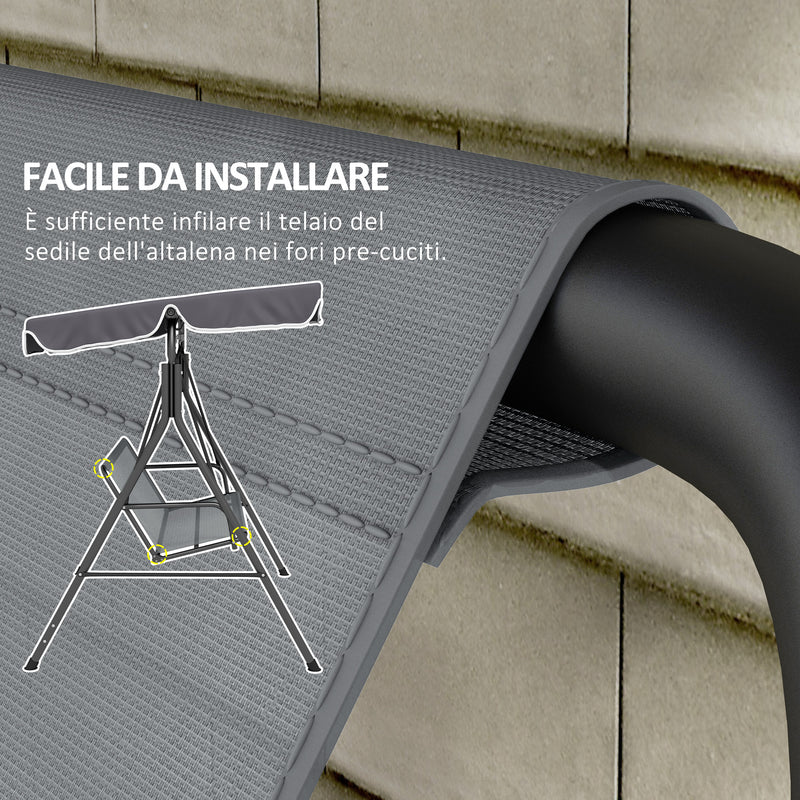 Coprisedile per Dondolo da Giardino 115x48x48cm in Tessuto a Rete Grigio Chiaro