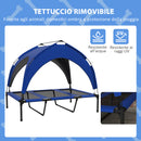 Cuccia per Cani Taglia Grande 106x76x94 cm in Acciaio e Poliestere Blu Scuro