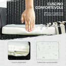 Divano da Giardino a 2 Posti con Cuscino e Braccioli 100x54x80cm in Rattan PE e Acciaio Nero