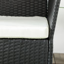 Divano da Giardino a 2 Posti con Cuscino e Braccioli 100x54x80cm in Rattan PE e Acciaio Nero