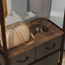 Appendiabiti da Terra con Asta 3 Cassetti e Ripiani 58,5x30x178 cm in Legno MDF e Acciaio Marrone