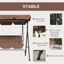 Dondolo da Giardino a 3 Posti con Cuscini 172x110x153 cm Marrone e Nero 