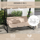 Dondolo Letto da Giardino 3 Posti 200x120x164 cm Marrone Chiaro 