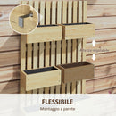 Fioriera con Grigliato e Fori di Drenaggio 60x16x100 cm in Legno di Abete