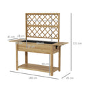 Fioriera con Grigliato e Ripiani Laterali e Inferiore 140x45x151 cm in Legno di Abete