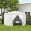 Gazebo da Giardino Esagonale con Doppio Ingresso 3.94x3.94x2.5 m in Metallo e Poliestere Crema