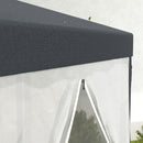 Gazebo da Giardino Esagonale con Doppio Ingresso 3.94x3.94x2.5 m in Metallo e Poliestere Grigio