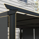 Gazebo Pergola 3x3.5 m con 3 Tettucci Regolabili in Acciaio e Poliestere Anti UV Grigio