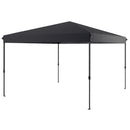 Gazebo Pieghevole 3.6x3.6m con Apertura a Bottone Altezza Regolabile e Borsa con Ruote Nero