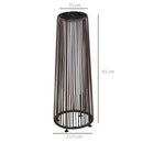 Lanterna Solare da Giardino con Luce LED in Rattan e Metallo  Ø21.5x61cm Marrone