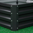 Letto per Orto Rialzato a Fondo Aperto con Rivestimento 120x120x30 cm in Acciaio Zincato Grigio