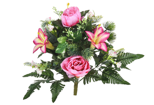 Set 2 Künstlicher Blumenstrauß mit Pfingstrosen Höhe 51 cm Rosa prezzo