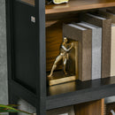 Mobile Libreria  4 Livelli Aperti con Armadietto 76.5x30x150 cm in Truciolato e MDF Marrone e Nero