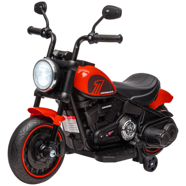 sconto Moto Elettrica per Bambini 18-36 Mesi con Rotelle e Fanale 76x42x57 cm Rosso e Nero