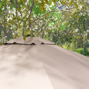 Ombrellone da Giardino Decentrato 3x3 m 8 Stecche Pedale e Manovella in Alluminio e Poliestere Khaki