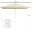 Ombrellone da Giardino 248x248x250 cm in Alluminio Metallo e Poliestere Bianco Beige 