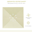 Ombrellone da Giardino 248x248x250 cm in Alluminio Metallo e Poliestere Bianco Beige 