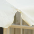 Ombrellone da Giardino con Doppio Tettuccio Ø3,25x2,50m in Legno di Bambù e Poliestere Beige