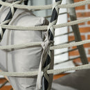 Dondolo Pensile da Giardino con Cuscino Imbottito Seduta Pieghevole e Struttura in Acciaio e Corda Grigio