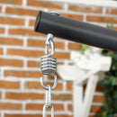 Dondolo Pensile da Giardino in Rattan PE con Cuscino Seduta Pieghevole e Struttura in Acciaio Grigio