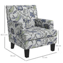 Poltroncina Retrò 71x74x82,5 cm in Tessuto con Finitura a Borchie e Fantasia a Fiori