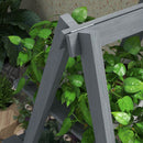 Portapiante Verticale 3 Livelli a Doghe 100x36x112 cm in Legno di Abete Grigio