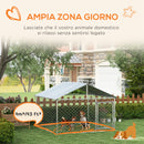 Recinto per Cani Taglia Media da Esterno 200x200x150 cm con Tetto Impermeabile Argento