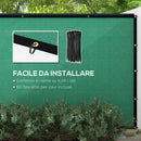 Telo Ombreggiante Frangivento 15,25x1,75 m contro Raggi UV con Fascette Incluse in HDPE Verde