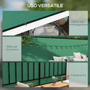 Telo Ombreggiante Frangivento 15,25x1,75 m contro Raggi UV con Fascette Incluse in HDPE Verde
