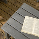 Set Salotto da Giardino Divano 2 Poltrone e Tavolino in HDPE con Cuscini Grigio Scuro