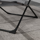 Sedia da Giardino Pieghevole e Reclinabile su 4 Livelli 69x91x96 cm in Acciaio e Poliestere Nera Grigia