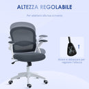Sedia Operativa da Ufficio 65.5x61.5x88-97.5cm con Schienale a Rete Grigio