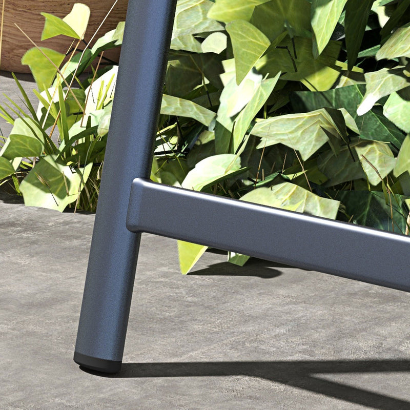 Sedia Panchina da Campeggio 2 Posti Pieghevole 118x65x96 cm in Acciaio e Tessuto a Rete Grigio