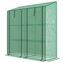 Serra da Giardino 6 Mensole e 2 Porte Avvolgibili 143x46x151cm Copertura in PE Verde