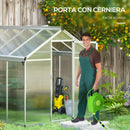 Serra da Giardino Porta con Blocco e Grondaia 2.5x2x2m in Policarbonato con Finestra