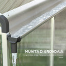 Serra da Giardino Porta con Blocco e Grondaia 2.5x2x2m in Policarbonato con Finestra