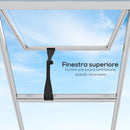 Serra da Giardino Porta con Blocco e Grondaia 2.5x2x2m in Policarbonato con Finestra