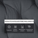 Set 2 Cuscini da Giardino per Divani e Pallet in Poliestere con Imbottitura Spessa Grigio Carbone