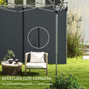 Set 2 Pareti Laterali per Gazebo 3x3m e 3x6m 295x195 cm in Tessuto Oxford Grigio Scuro