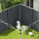 Set 2 Pareti Laterali per Gazebo 3x3m e 3x6m 295x195 cm in Tessuto Oxford Grigio Scuro