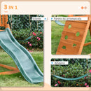Set con Scivolo 2 Altalene da Giardino e Parete da Arrampicata per Bambini 261x269x228 cm in Legno