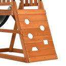 Set con Scivolo 2 Altalene da Giardino e Parete da Arrampicata per Bambini 261x269x228 cm in Legno