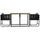 Set Tavolo e 2 Sedie da Giardino in Rattan e Legno Composito