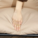 Set Salotto da Giardino Divano 2 Poltrone e Tavolino in Acciaio e Poliestere Khaki