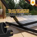 Supporto per Amaca max 150kg con Tavolino Integrato 285x125x110 cm in Acciaio Nero